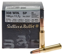 Патрон Sellier & Bellot кал. 308 Win куля SP,  11,7 г/ 180 gr., SELLIER&BELLOT-308-180gr фото