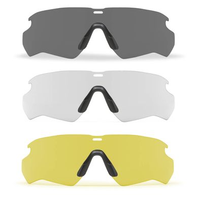 Балістичні, тактичні окуляри ESS Crossblade зі змінними лінзами: Прозора/Smoke Gray/Hi-Def Yellow. Колір оправи: Чорний., ESS-EE9032-07 фото