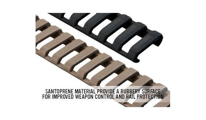 Защитная накладка из эластомера Magpul на планку Picatinny/RIS с 18 слотами XT MAG013-ODG Olive Drab Green MAG013-BLK фото Orkov.net