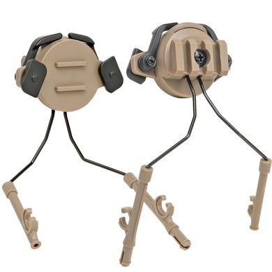 Комплект адаптерів для кріплення навушників на напрямні "лижі" шолома 19 ~ 21mm Wosport., HL-ACC-43-TAN фото