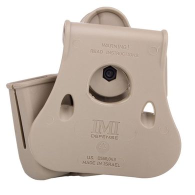 Жесткая полимерная поясная поворотная кобура ІМІ Defense Roto Paddle с подсумком для магазина для Glock 17/19/22/23/31/32/36 под правую руку., IMI-Z1023-DT фото