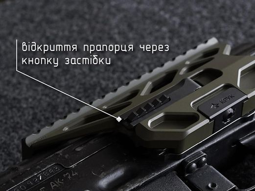 Боковой быстросъемный кронштейн Крук с планкой пикатинни и креплением CRC9U028-2U073  фото Orkov.net