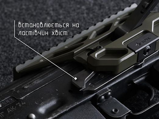 Боковой быстросъемный кронштейн Крук с планкой пикатинни и креплением CRC9U028-2U073  фото Orkov.net