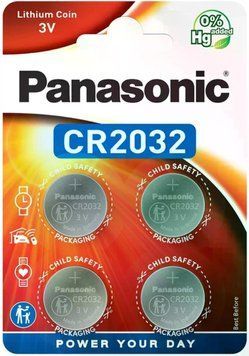 Литиевая батарейка Panasonic CR2032 Lithium (блистер 4шт) CR-2032EL/4B фото Orkov.net