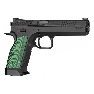 Спортивный пистолет CZ TS 2, 9x19, 20rnd чёрно-зелёный CZ-2008811 фото Orkov.net