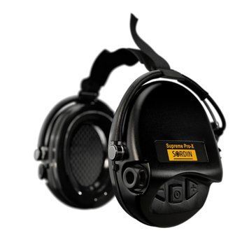 Активные наушники для стрельбы Sordin Supreme Pro-X Neckband Black с задним держателем под шлем 76302-X-02-S фото Orkov.net