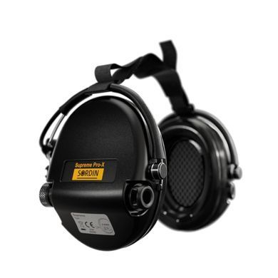 Активные наушники для стрельбы Sordin Supreme Pro-X Neckband Black с задним держателем под шлем 76302-X-02-S фото Orkov.net