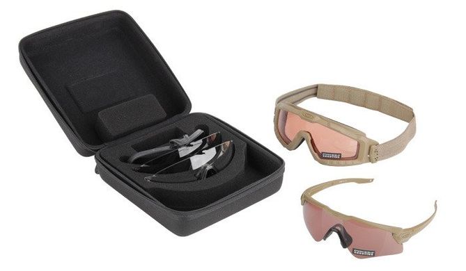 Набір балістичних окулярів Oakley SI Ballistic M Frame Alpha Operator Kit з лінзами: Прозора/Smoke Gray/Prizm TR22/Prizm TR45. Колір оправи: Terrain Tan., OKY-OO9296-1144 фото