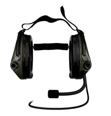 Активні тактичні навушники для стрільби Supreme Mil CC Neckband Nexus з заднім тримачем під шолом. Зелений Sordin-76332-06-S-Green фото Orkov.net