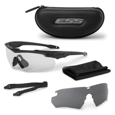 Баллистические, тактические очки ESS Crossblade со сменными линзами: Прозрачная/Smoke Gray. Цвет оправы: Черный., ESS-EE9032-02 фото