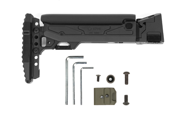 Складной левосторонний приклад КРУК для АКС/АКСУ, штифт 4.5 мм., CRC-5002/9037L-MIL-Armor Black фото