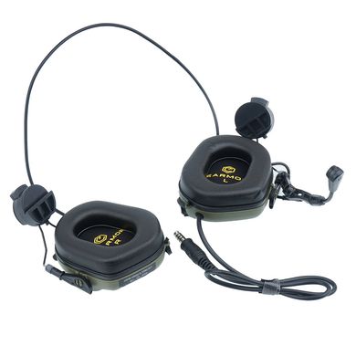 Активні тактичні навушники з комунікаційною гарнітурою Earmor M32H для шоломів., EM-M32H-BLK фото