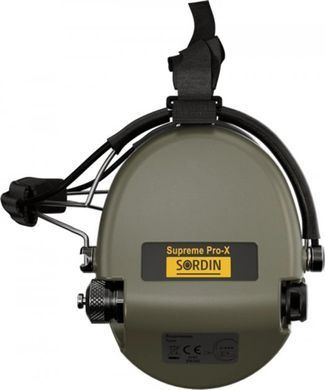 Активные наушники для стрельбы Sordin Supreme Pro-X Neckband Olive с задним держателем под шлем 76302-X-S фото Orkov.net