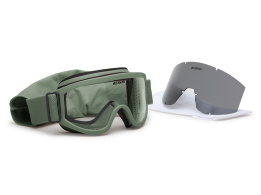 Баллистические очки-маска ESS Land Ops с линзами: Прозрачная / Smoke Gray. Цвет оправы: Foliage Green., ESS-740-0402 фото