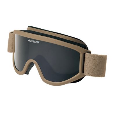 Балістичні окуляри-маска ESS Land Ops із лінзами: Прозора / Smoke Gray. Колір оправи: Terrain Tan., ESS-740-0406 фото