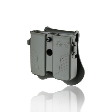 Подвійний полімерний поясний підсумок (паучер) AMOMAX для двох магазинів пістолета Glock, Форт, Beretta з обертанням., AM-MPUOD фото