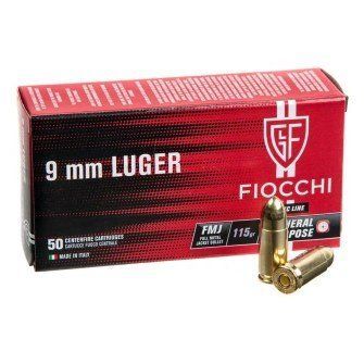 Патроны 9 мм Luger пуля FMJ, 7.45 гр - Fiocchi Classic 9mm FMJ 115gr, 50 шт, 9х19 2000008821452 фото Orkov.net