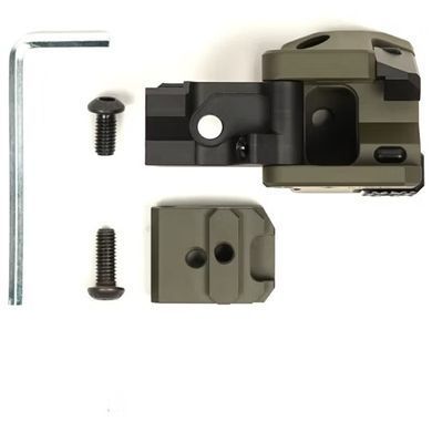 Складний адаптер для приклада АКС лівосторонній для 4,5 мм trunnion, OD Green &mdash; КРУК CRC 9037L, OD Green, довжина 20-27 см, вага 525 г CRC-9037L-ODGeen фото Orkov.net