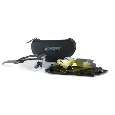 Балістичні, тактичні окуляри ESS Crossbow 3LS з лінзами: Прозора / Smoke Gray / Жовта, високій контрастності. . Колір оправ: Чорний., ESS-740-0387 фото