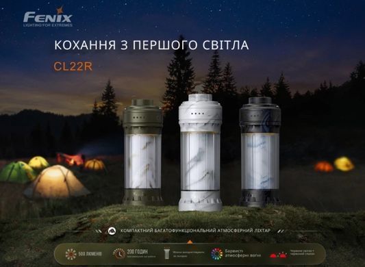 Ліхтар кемпінговий Fenix CL22R. Чорний Fenix-CL22R-BK фото Orkov.net