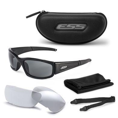 Балістичні, тактичні окуляри ESS CDI з лінзами: Прозора/Smoke Gray. Колір оправ: Чорний., ESS-740-0296 фото