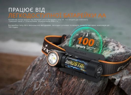 Ліхтар налобний з червоним світлом Fenix HM23 V2.0 300 лм. Чорний Fenix-HM23-V2.0 фото Orkov.net