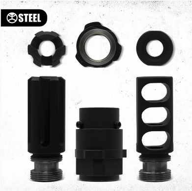 Быстросъёмный звукоподавитель STEEL HORDE QD-S .223 Small чёрный STEEL-HORDE-QD-S-223-1/2х28 фото Orkov.net