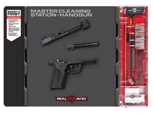 Килимок для зброї Real Avid з набором інструментів Master Cleaning Station&trade; для короткоствольної зброї. Сірий AVMCS-P фото Orkov.net