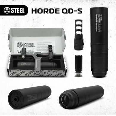 Швидкознімний саундмодератор STEEL HORDE QD-S 5.56 Чорний, 025.001.000 - 1/2х28 фото