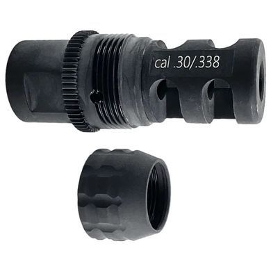 Дульный тормоз-компенсатор 5/8"x24 Unef резьба для снижения отдачи &mdash; ASE UTRA AU761 BoreLock .30/.338 5/8"x24 UNEF, кал. .30/.338, чёрный ASE-UTRA-BoreLock фото Orkov.net