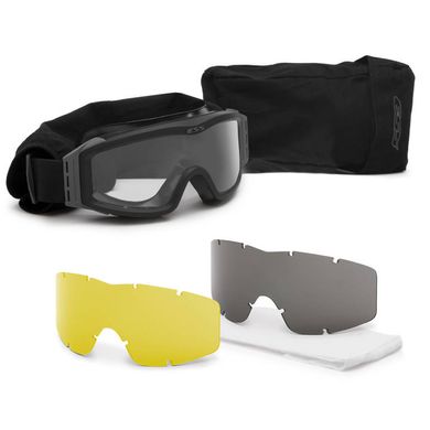 Баллистические очки-маска ESS Profile NVG ISSUE 3LS с линзами: Прозрачная / Smoke Gray /Желтая, выской контрастности. Цвет оправы: Черный., ESS-740-0397 фото