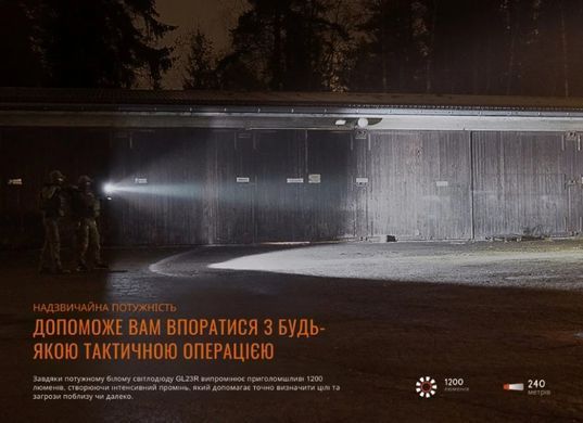 Фонарь к пистолету Fenix GL23R с лазерным прицелом. Чёрный Fenix-GL23R фото Orkov.net