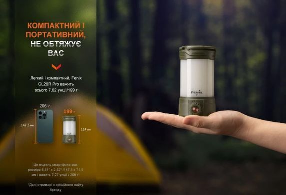 Ліхтар кемпінговий Fenix CL26R Pro. Olive Drab Green Fenix-CL26R-PRO-GR фото Orkov.net