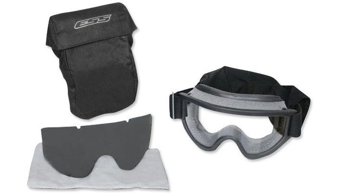Баллистические очки-маска ESS Vehicle Ops. с линзами:Прозрачная / Smoke Gray. Цвет оправы: Черный., ESS-740-0403 фото