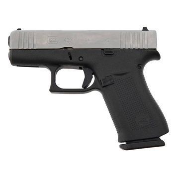 Пістолет для прихованого носіння Glock 43X SILVER 9x19 Чорний/Сріблястий Glock-47804 фото Orkov.net