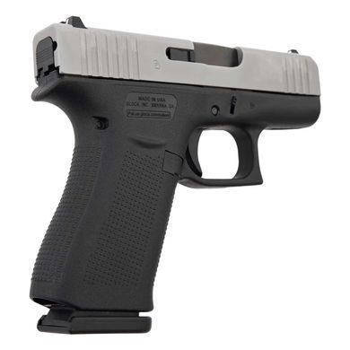 Пістолет для прихованого носіння Glock 43X SILVER 9x19 Чорний/Сріблястий Glock-47804 фото Orkov.net