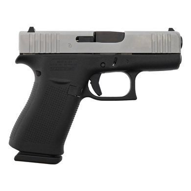 Пістолет для прихованого носіння Glock 43X SILVER 9x19 Чорний/Сріблястий Glock-47804 фото Orkov.net