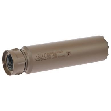 Глушник для гвинтівки 7.62&times;51 мм, BoreLock, 24 дБ подавлення &mdash; Ase Utra AU1100-FDE DUAL762-BL GEN2, 180 мм, 580 г, FDE, нержавіюча сталь DUAL762-BL фото Orkov.net