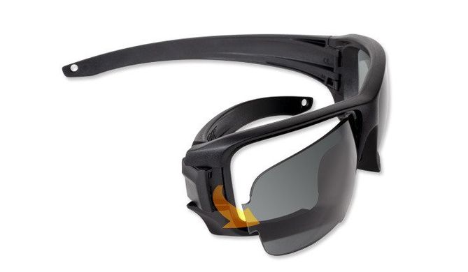 Балістичні, тактичні окуляри ESS Rollbar Contract Subdued Logo Kit із лінзами: Прозора / Smoke Gray. Колір оправ: Чорний., ESS-EE9018-02 фото