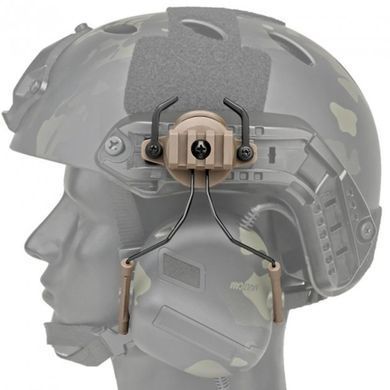 Крепление адаптер на каску шлем HL-ACC-43-T для наушников Peltor/Earmor/Walkers (tan) HL-ACC-43-T фото Orkov.net