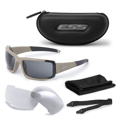 Баллистические, тактические очки ESS CDI MAX с линзами: Прозрачная/ Smoke Gray. Цвет оправы: Terrain Tan., ESS-740-0457 фото