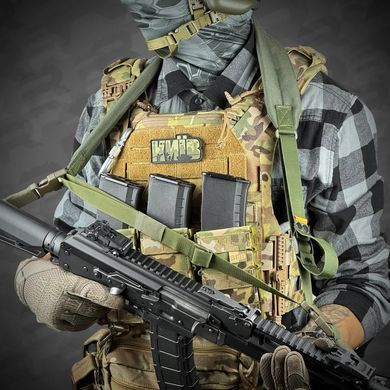 Ремінь триточковий збройовий RAGNAROK з широким наплічником KRAKEN carbine, Olive KRAKEN-carbine3 фото Orkov.net