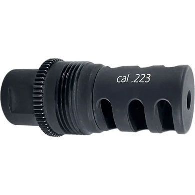 Дульный тормоз-компенсатор 1/2"x28 UNEF, .223/5.56 кал. &mdash; ASE UTRA BoreLock AU780 .223 Muzzle Brake 1/2"x28 UNEF, чёрный, с защитным колпачком 36740455 фото Orkov.net