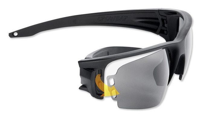 Баллистические, тактические очки ESS Crowbar Tactical Subdued Logo с линзами:Прозрачная/Smoke Gray/ Mirrored Copper. Цвет оправы: Черный., ESS-EE9019-04 фото