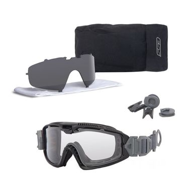 Балістичні окуляри-маска ESS Pivot Ops Core із лінзами: Прозора/Smoke Gray. Колір оправи: Чорний., ESS-EE7018-18 фото