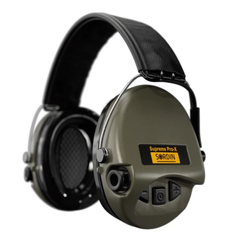 Активні тактичні навушники Supreme Pro X зі шкіряним оголів'ям., Sordin-75302-X-S - Olive фото