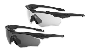 Комплект балістичних, тактичних окулярів ESS Crossblade 2шт з лінзами: Прозора/Smoke Gray Колір оправи: Чорний ESS-EE9032-03, ESS-EE9032-03 фото